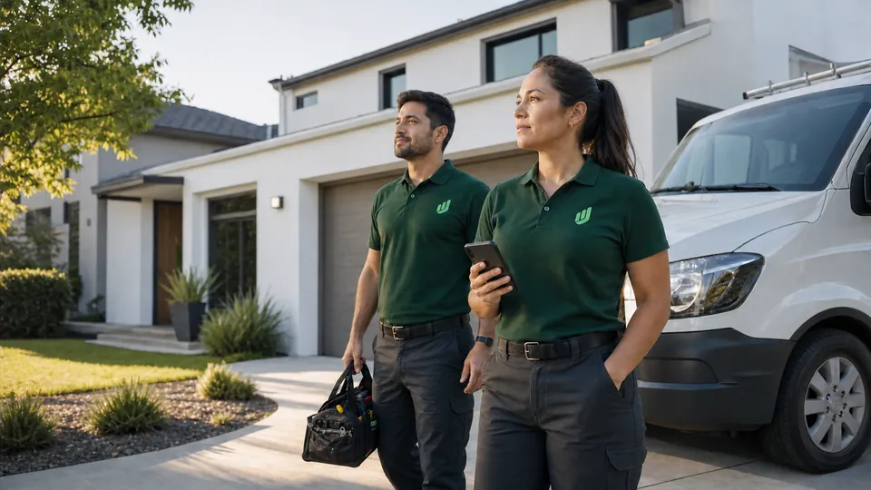 Equipo de servicio de campo usando Aureo Job